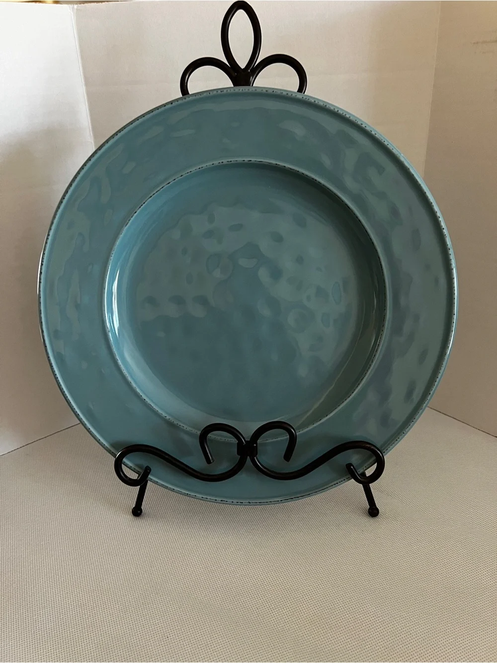 Pier 1 Martillo Dinner Plate Turquoise Ceramic Sz 10.5”